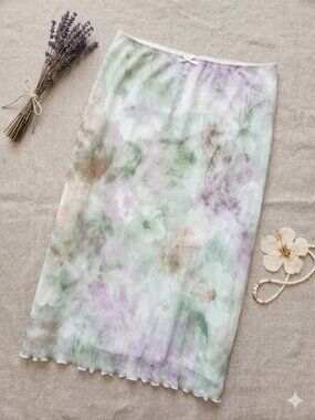 Pastel Floral Midi Skirt